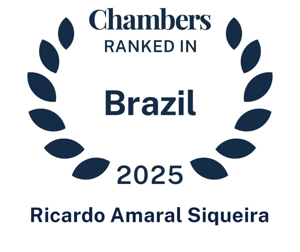 Selo Chambers Brazil 2025 reconhecendo o sócio Ricardo Amaral Siqueira como advogado ranqueado